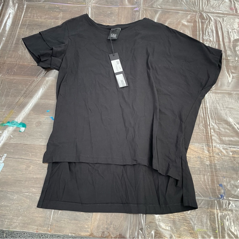 LOTUS Black Asymmetrical Top